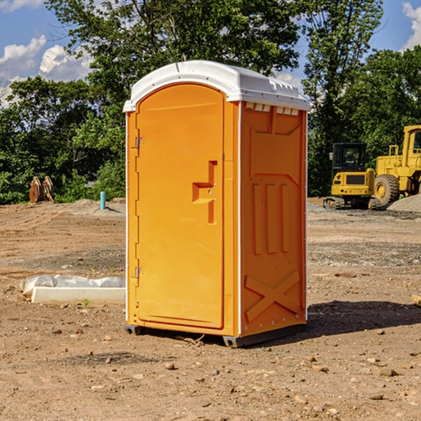 how often are the portable restrooms cleaned and serviced during a rental period in Brecon OH